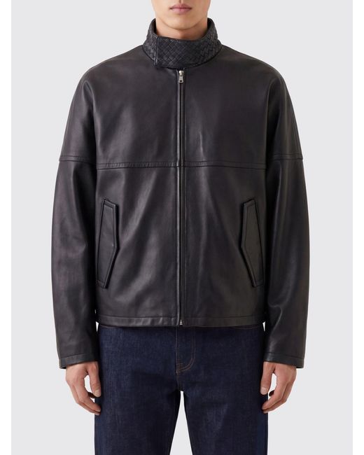 Bottega Veneta Black Lambskin Leather Jacket for men