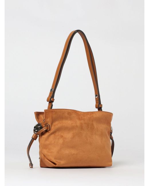 Liu Jo Brown Riccy Faux Suede Bag With Studs
