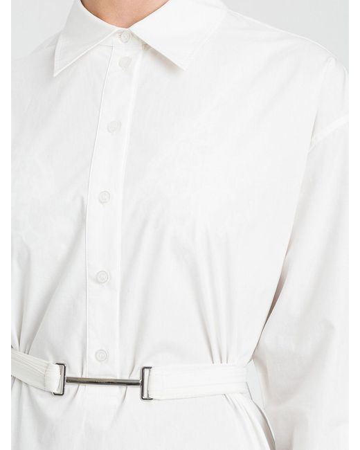 Twinset White Cotton Poplin Shirt Dress