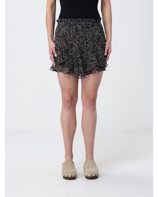 Isabel Marant Black Viscose Shorts With Floral Print