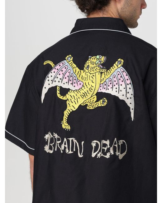 Camicia di Brain Dead in Black da Uomo