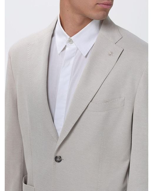 Manuel Ritz Gray Single-Breasted Cotton Blazer for men