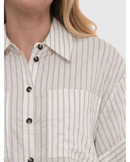 Liu Jo White Striped Modal Blend Casual Shirt