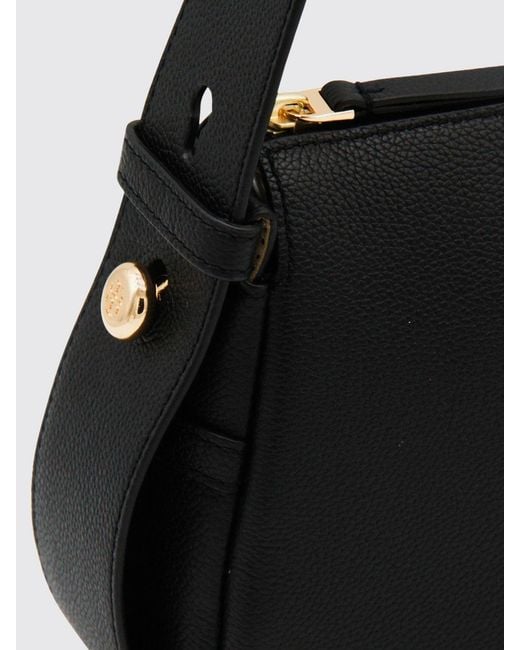 Tory Burch Black Romy Small Leather Crossbody Bag With Zip Closure