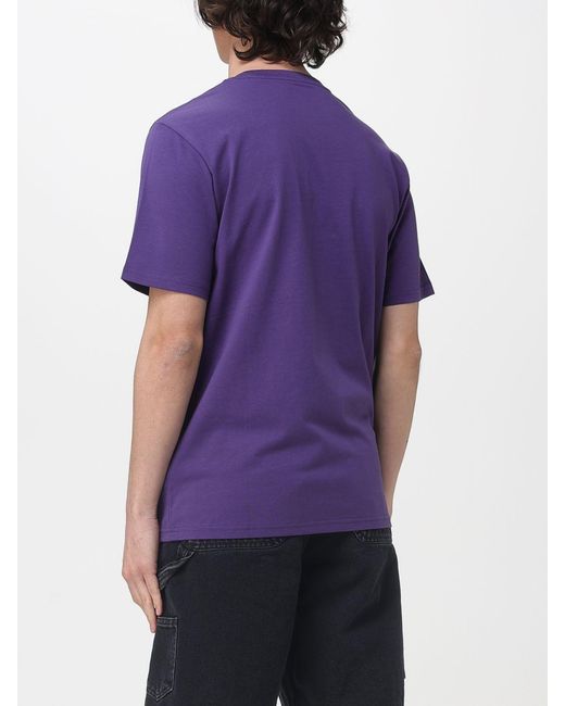 Carhartt Purple Cotton Jersey T-Shirt With Logo for men