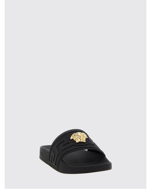 Versace Black La Medusa Rubber Sliders for men