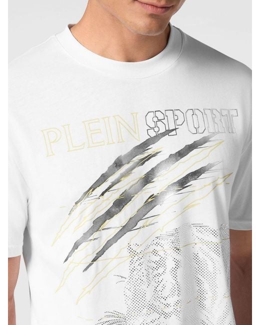 Philipp Plein White Cotton T-Shirt With Rhinestones for men