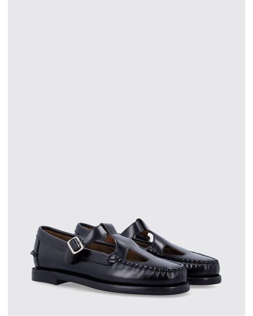 Sebago White Angelina Tale Brushed Leather Loafers