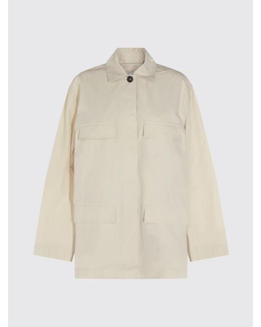 Totême Natural Organic Cotton Shirt Jacket With Dropped Shoulders