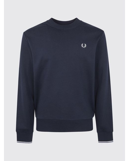 Fred Perry Blue Cotton Sweatshirt for men