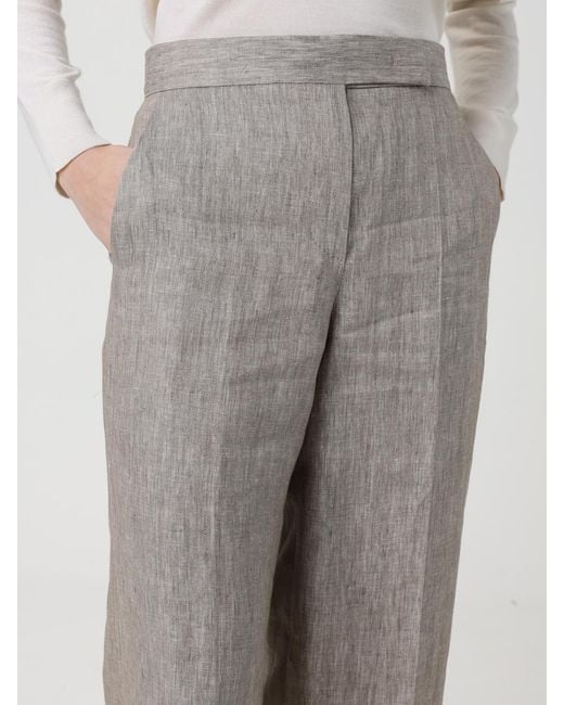 Max Mara Gray Deserto Linen Palazzo Trousers