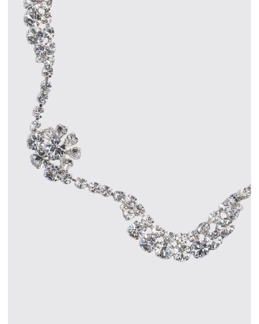Simone Rocha Metallic Scalloped Sepal Rhinestone Metal Necklace