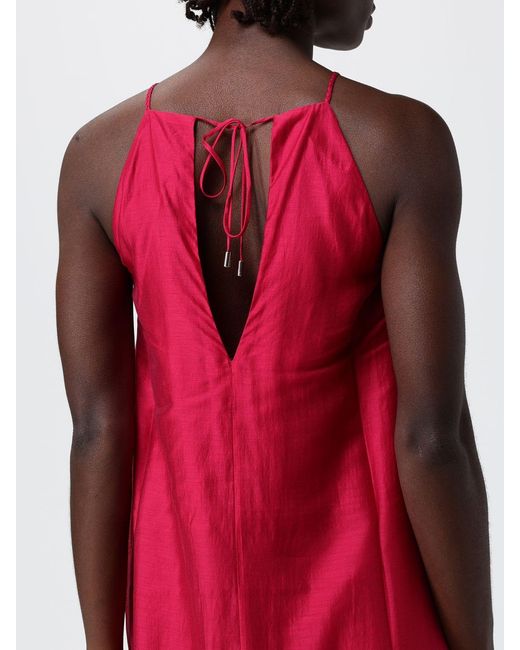 Liu Jo Red Muslin Midi Dress