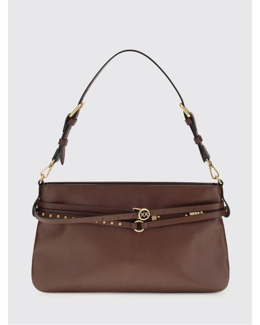 Pinko Brown Leather Belt Bag