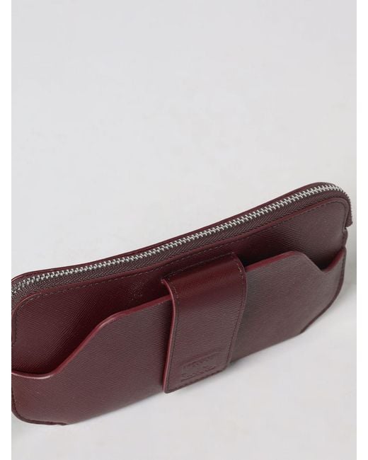 Paul Smith Purple Saffiano Calf Leather Crossbody Bag With Removable Strap for men