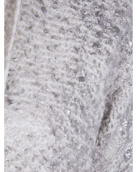 Avant Toi Gray Cashmere And Silk Cardigan With Shawl Collar And Sequin Embroidery
