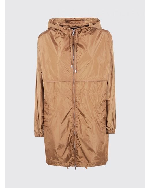 Semicouture Brown Knee-Length Hooded Technical Fabric Parka