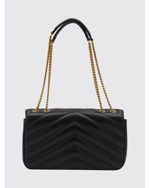 Saint Laurent Black Loulou Quilted Chevron Nappa Leather Bag