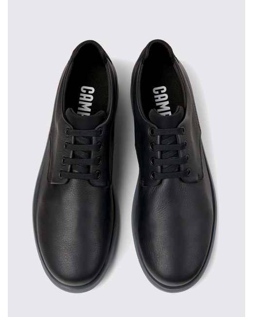 Camper Black Smith Grained Leather Derbies for men