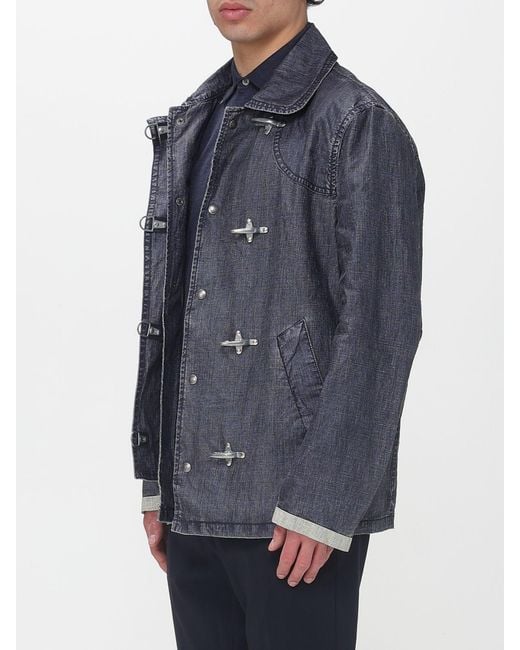 Fay Blue 4 Ganci Linen Canvas Jacket for men
