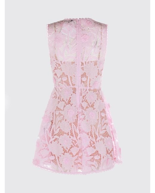 Self-Portrait Pink A-Line Off-The-Shoulder Lace Ceremony Mini Dress