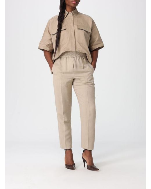 Brunello Cucinelli Natural Baggy Trousers