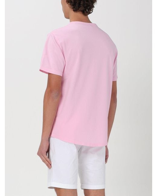 T-shirt in cotone di Sun 68 in Pink da Uomo