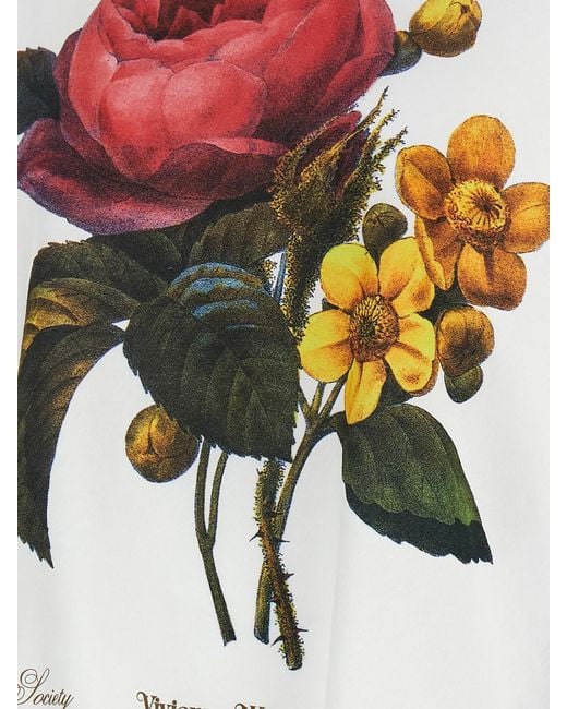 Vivienne Westwood White Floral Cotton T-Shirts