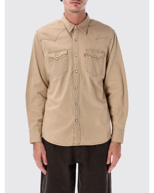 Levi's Natural Barstow Long-Sleeved Cotton Denim Shirt for men