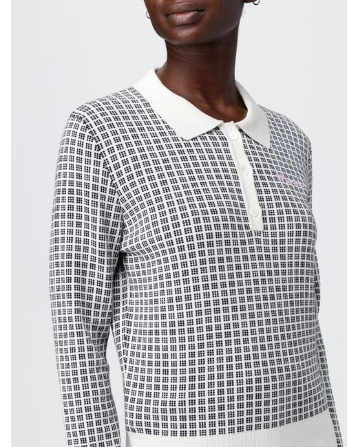 Marni Gray Checked Virgin Wool And Silk Polo Shirt