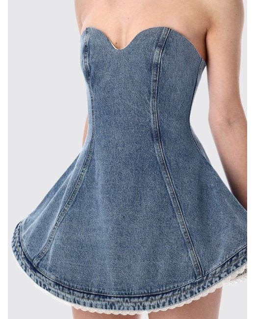 Magda Butrym Blue Denim Short Dress