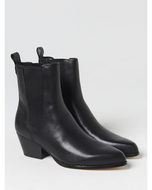 Michael Kors Black Kinlee Leather Ankle Boots With Monogram