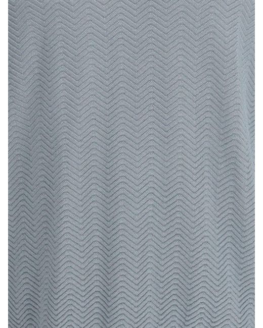 Giorgio Armani Gray Cotton Blend Crew Neck Sweater for men
