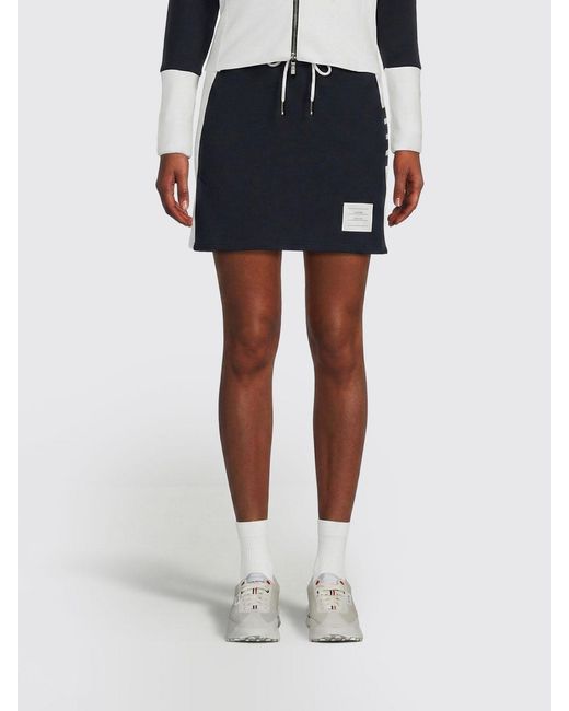 Thom Browne Blue Cotton Mini Skirt