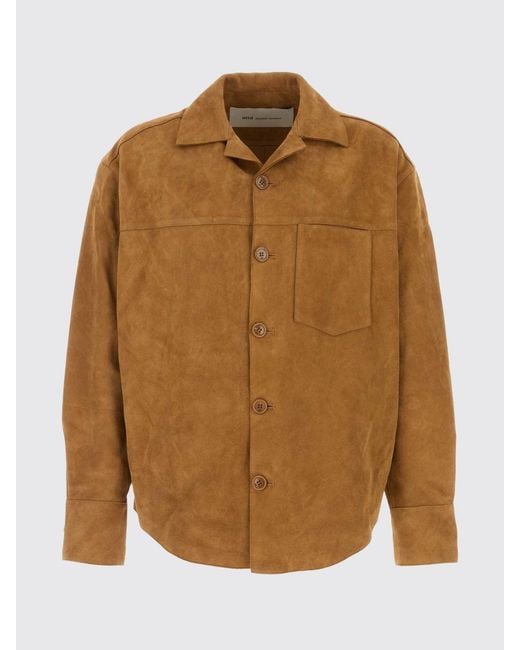 AMI Brown Suede Shirt for men