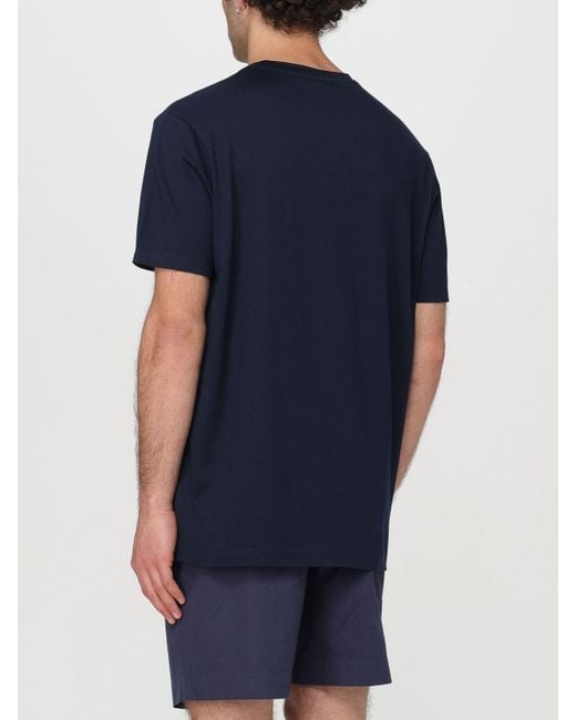 T-shirt in cotone con logo di Paul & Shark in Blue da Uomo