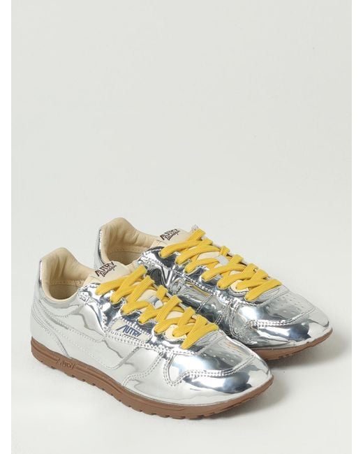 Autry Metallic Windspin Laminated Patent Leather Sneakers