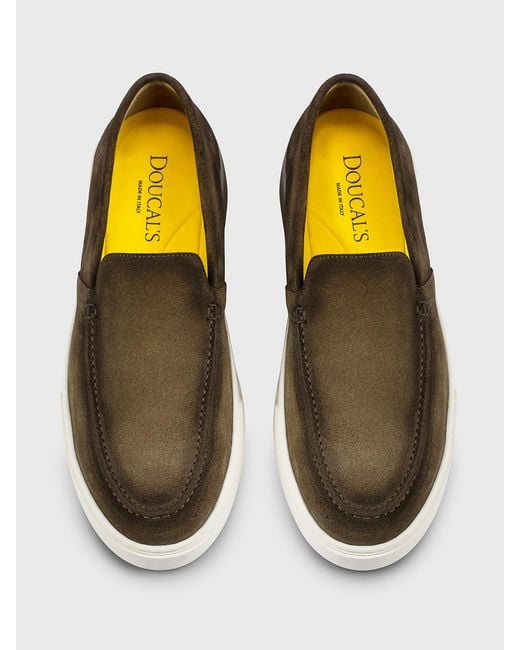 Doucal's White Suede Loafers for men