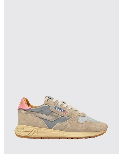 Autry White Reelwind Suede And Nylon Sneakers