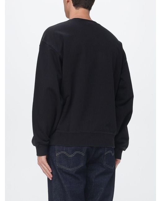 Carhartt Blue Cotton Crewneck Sweatshirt With Logo for men