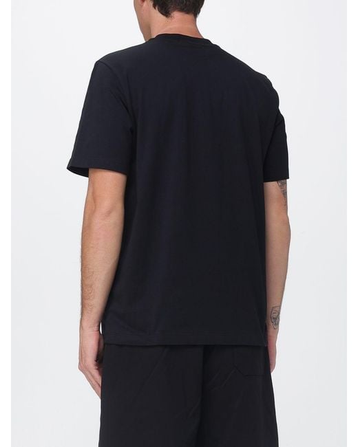 MSGM Black Cotton T-Shirt With Logo for men