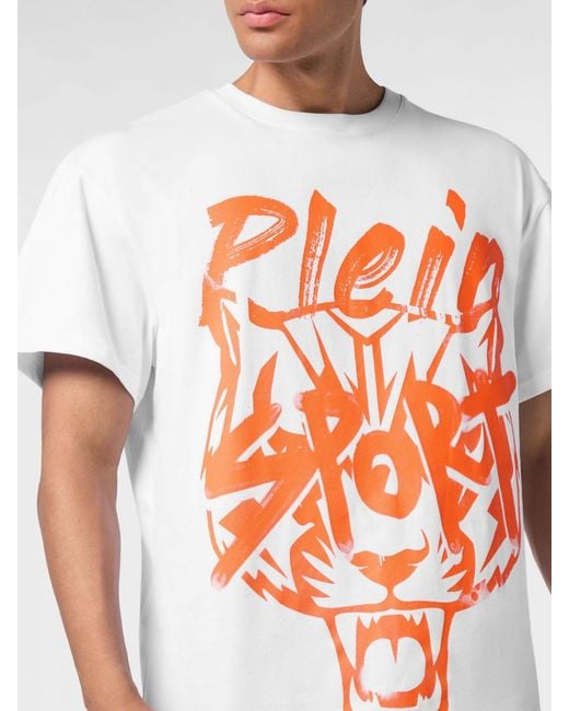 Philipp Plein White Cotton Jersey T-Shirt With Contrasting Logo for men