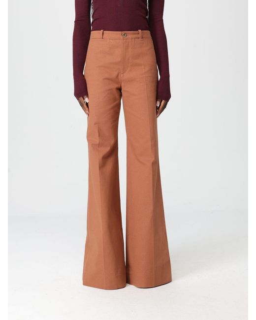 Chloé Brown ChloÉ Flared Cotton Trousers