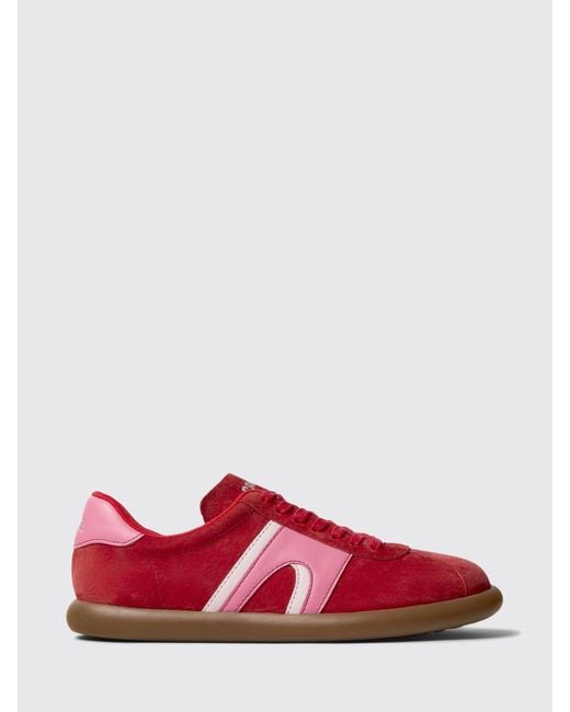 Camper Red Pelotas Soller Suede Sneakers