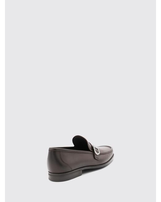 Ferragamo White Gancini Smooth Calf Leather Penny Loafers With Rubber Sole for men