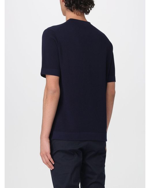 Kangra Blue Cotton Crew Neck Pullover for men