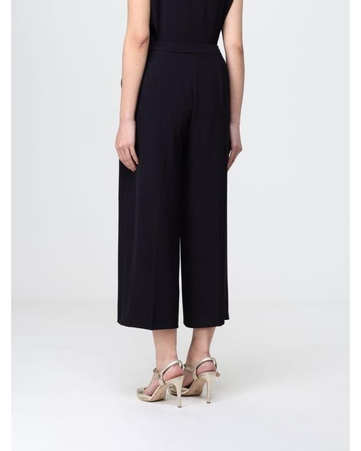 Hanita Blue Crepe Cropped Trousers
