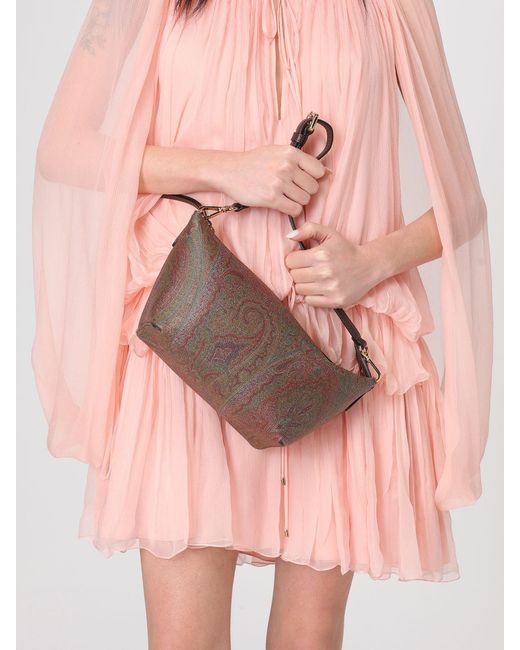 Etro Gray Essential Coated Cotton Bag With Paisley Jacquard