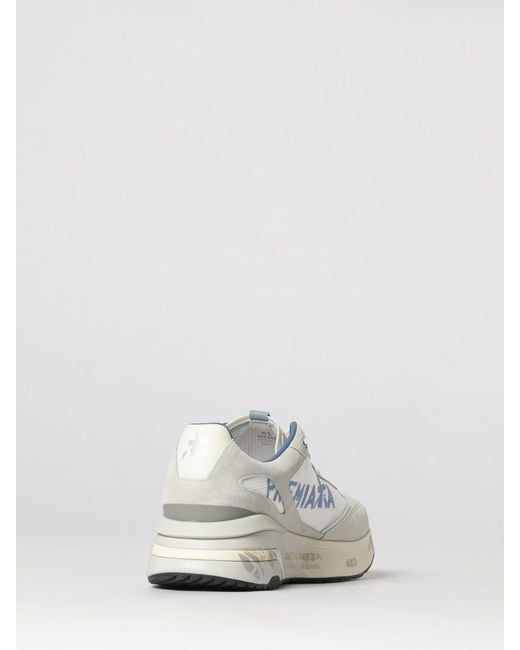 Premiata White Moerun Suede Sneakers for men