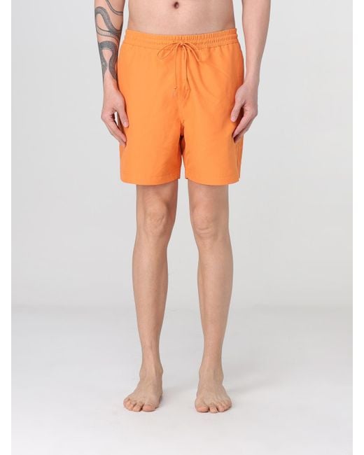 Carhartt Orange Chase Swim Trunks Quickdrying for men